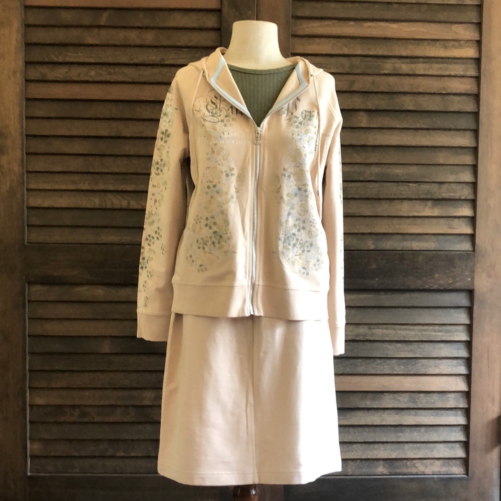 Olsen Athleisure Beige Skirt Set